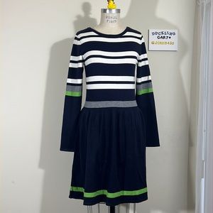 NEW  Vince Camuto Navy Striped Sweater Dress SZ-M